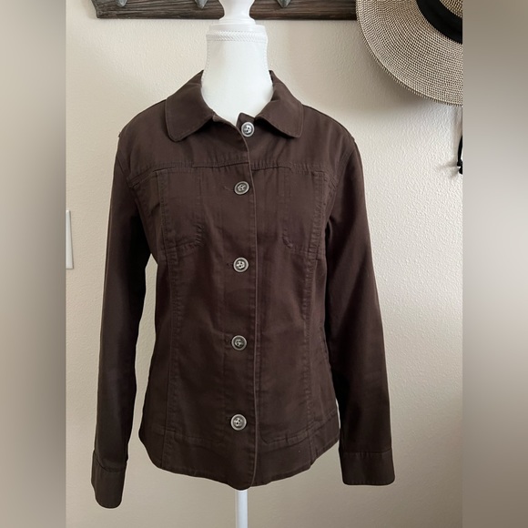 Chico’s Brown Embroidered Rhinestone Jacket Size S - Picture 6 of 11